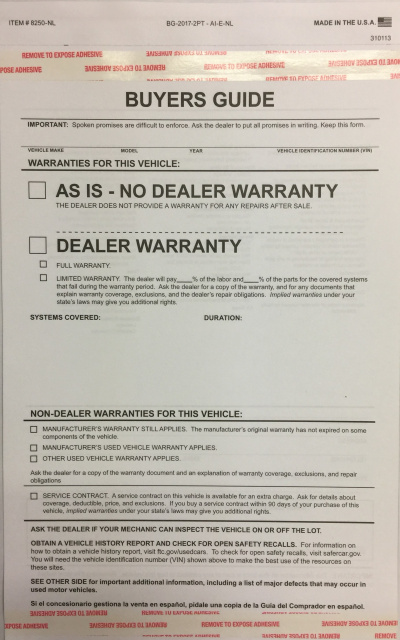 8250-NL-17 NCR Buyer's Guide 2 Part Tape with No Lines